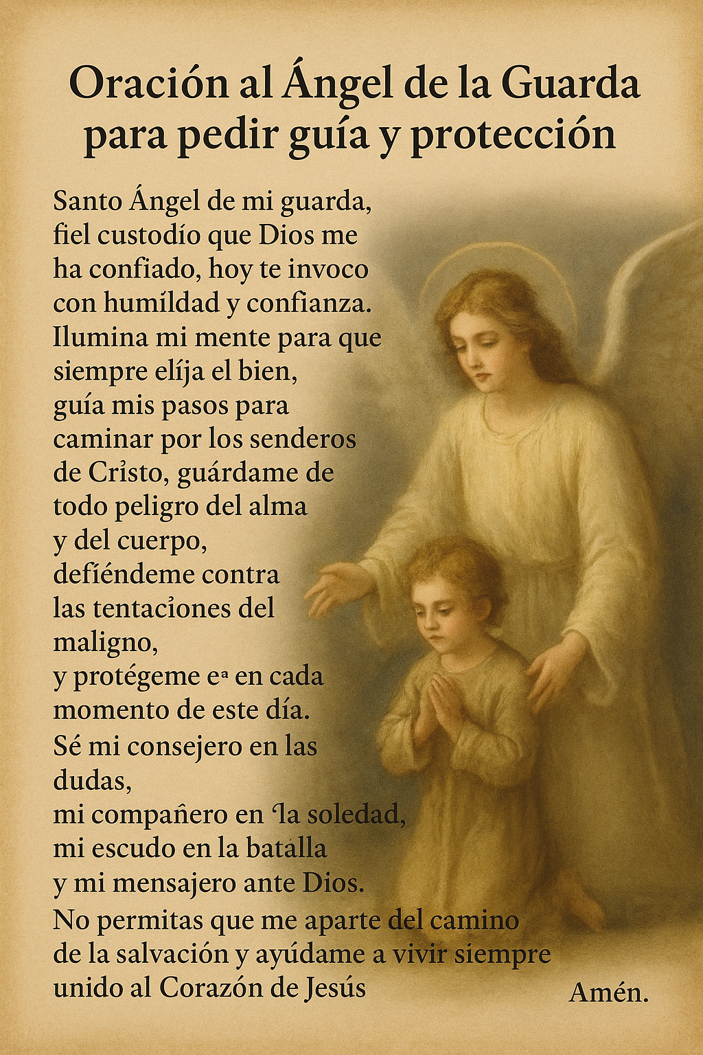 Oracion al angel de la guarda
