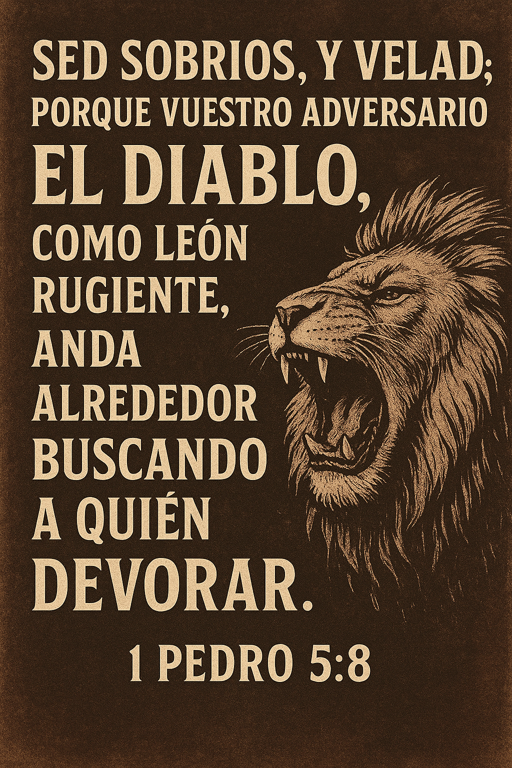 El diablo  como leon rugiente anda buscando a quien devorar