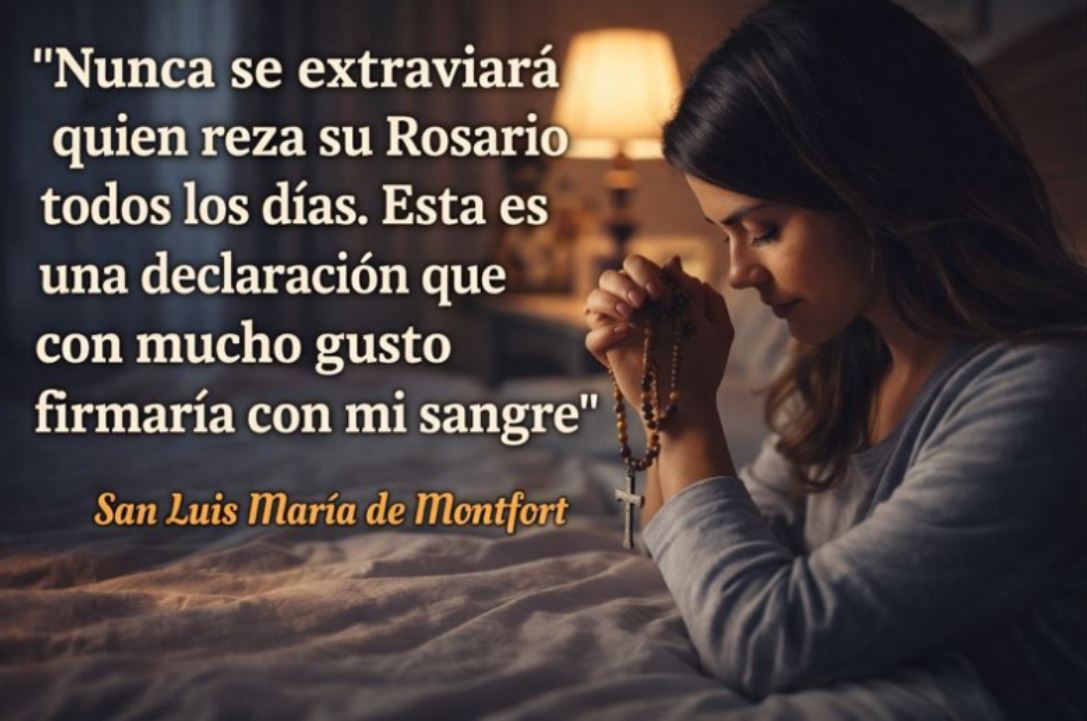 NUNCA SE EXTRAVIARA QUIEN REZA SU ROSARIO