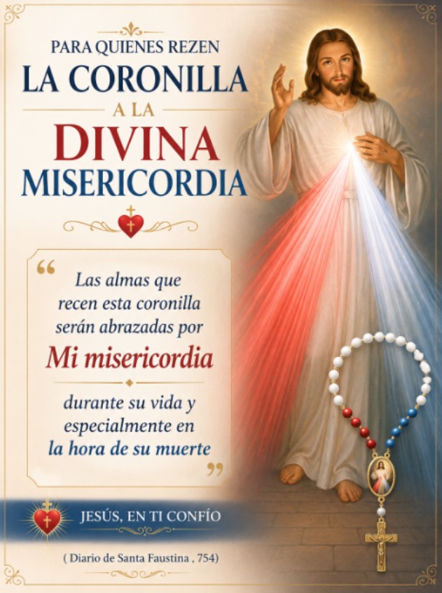 LAS ALMAS QUE RECEN ESTA CORONILLA SERAN ABRAZADAS POR MI MISERICORDIA